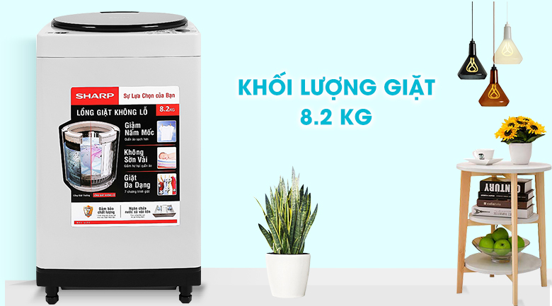 Máy giặt Sharp 8.2 kg ES-W82GV 2 máy giặt sharp es w82gv