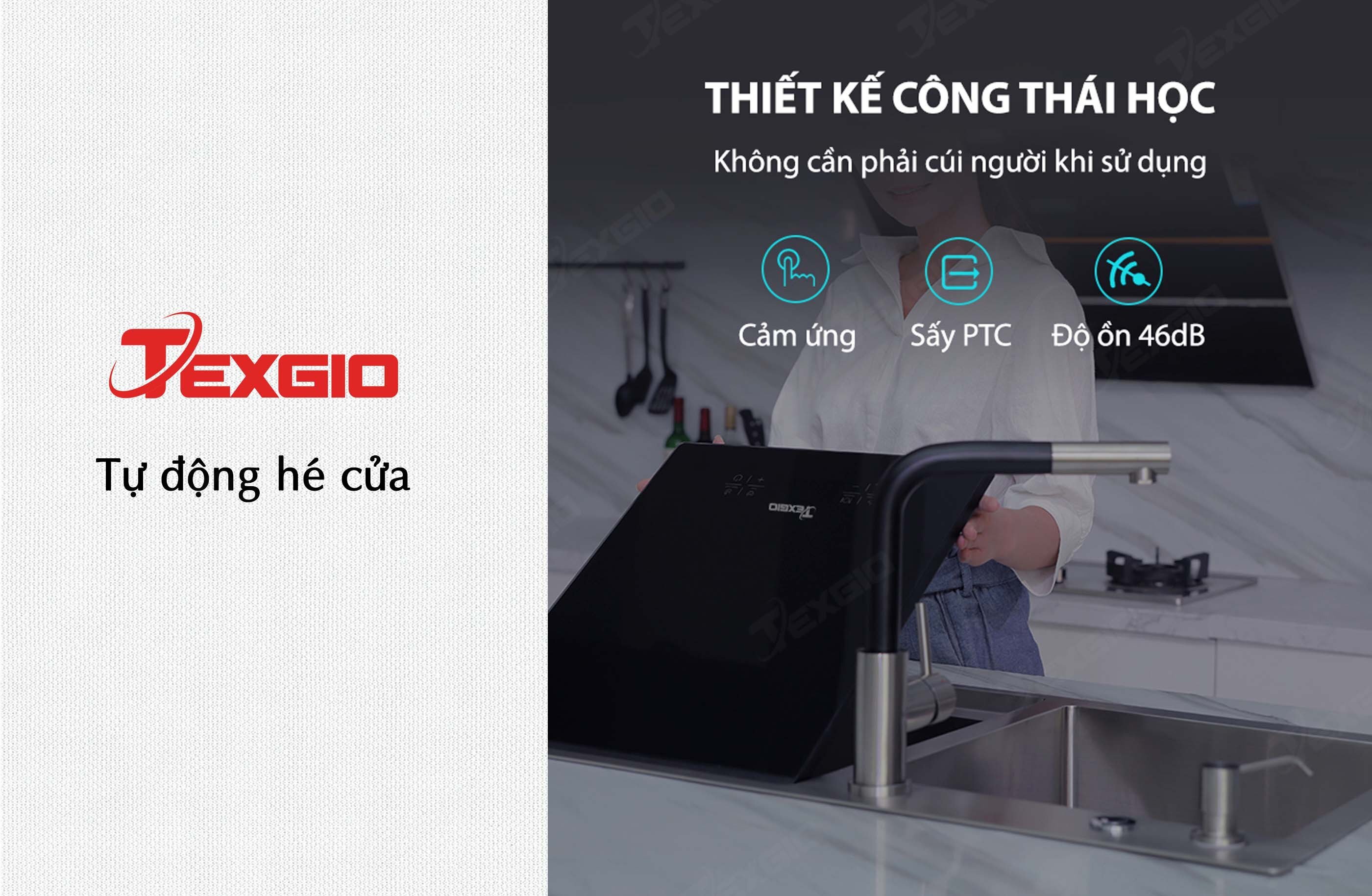 Máy rửa bát tự động hé cửa Máy rửa bát