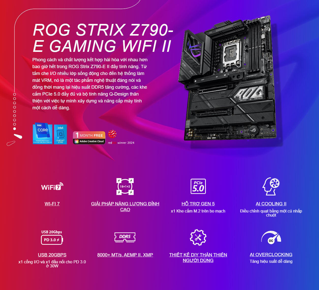Mainboard ASUS ROG STRIX Z790-E GAMING WIFI II 