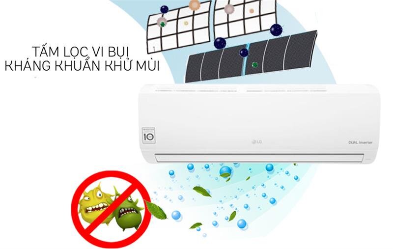 Điều hòa 1 chiều Inverter LG V10ENV 9.200BTU Dual Cool