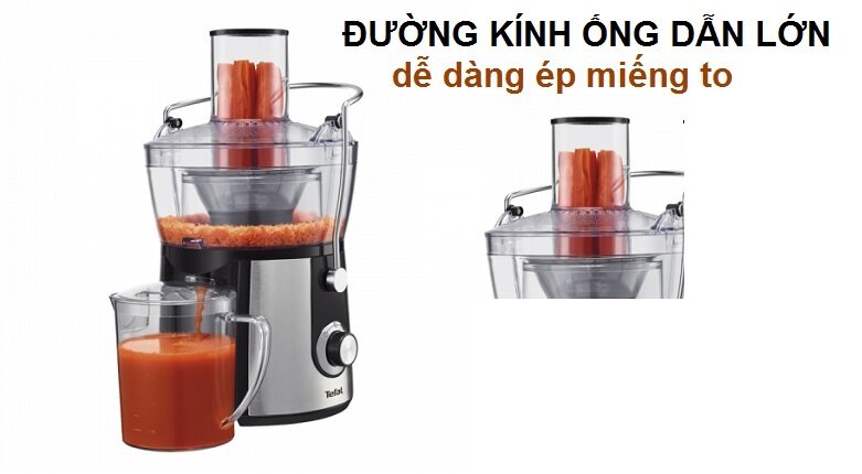 Máy ép trái cây Tefal ZE550D38 | Đường kính ống dẫn lớn