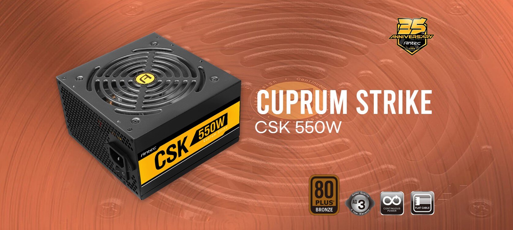 Nguồn ANTEC CUPRUM STRIKE CSK550 - 550w ( 80 Plus Bronze/Màu Đen)