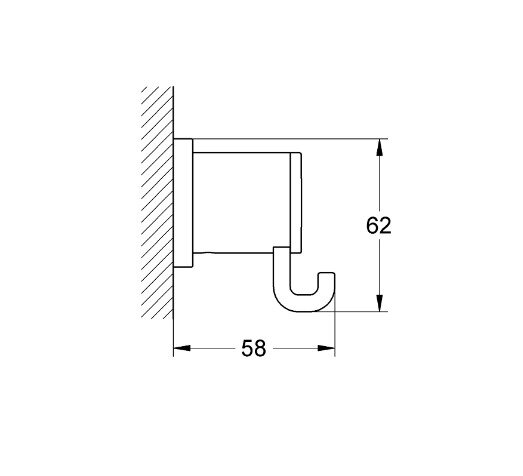 Bản vẽ kỹ thuật móc áo GROHE 40284000