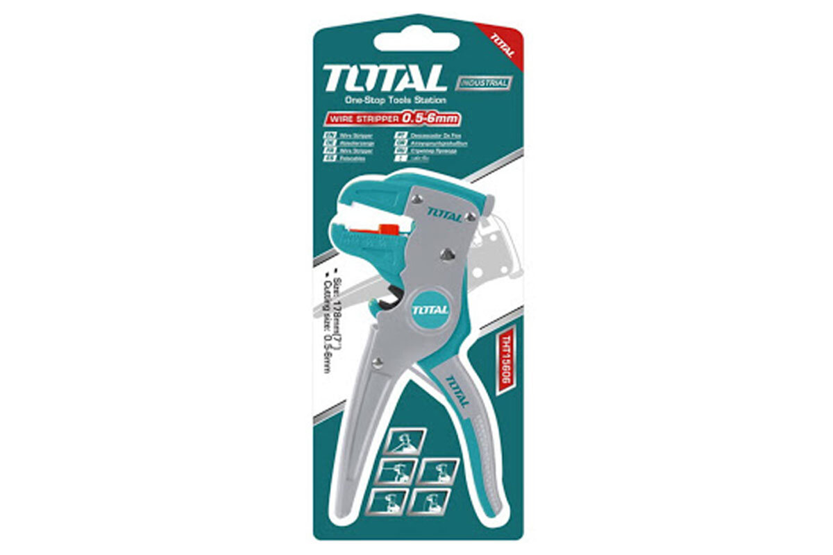 Kềm tuốt dây điện mỏ quạ 175mm Total THT15606