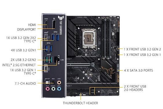 Mainboard Asus TUF Gaming Z690 - Plus D4 (LGA 1700 - ATX Form Factor - DDR4)