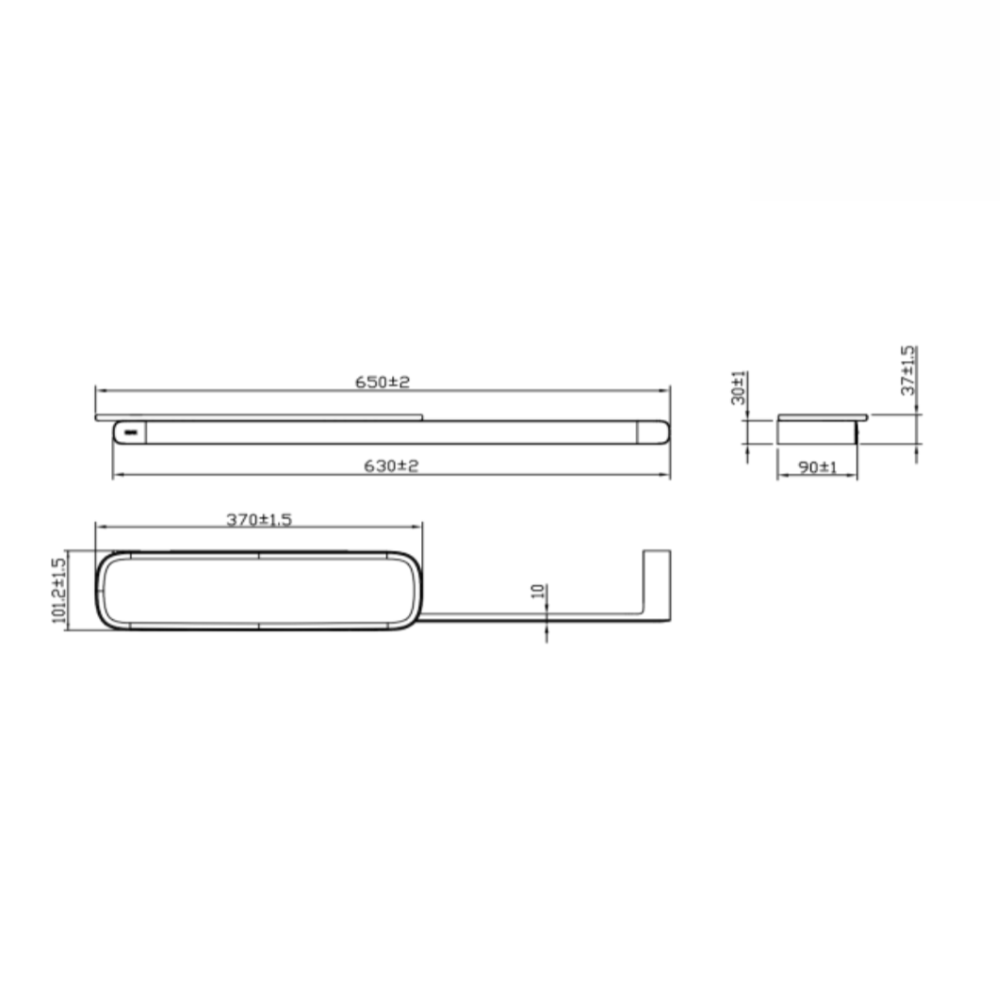 Bản vẽ kỹ thuật Kệ gương W600 INAX KFS-949VA