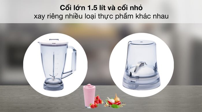 Máy trang bị hai cỡ cối xay khác nhau