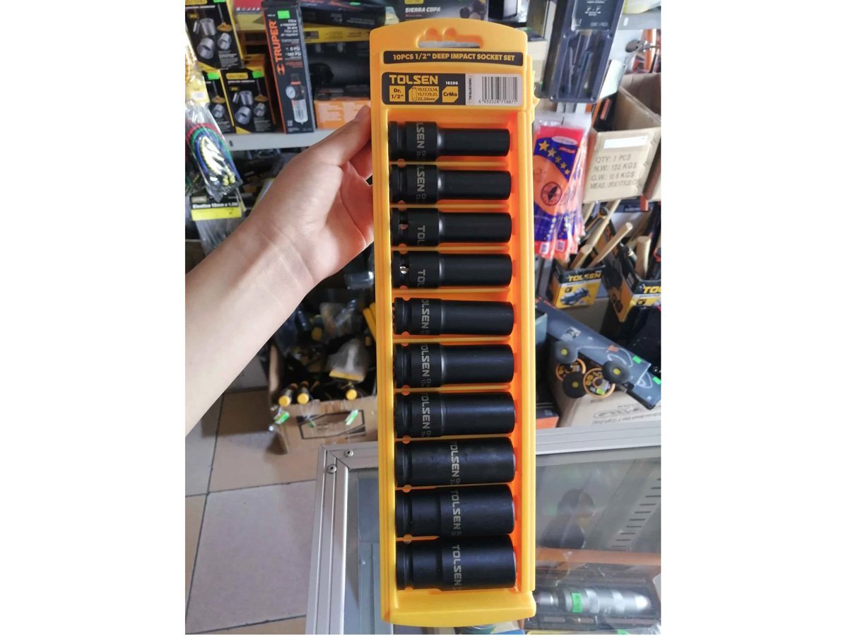 Bộ đầu tuýp đen 1/2″ 10 món Tolsen 18296 Bộ đầu tuýp đen 1/2″ 10 món Tolsen 18296