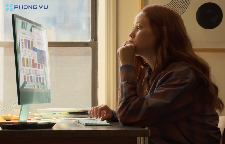 Các cổng kết nối đa dạng trên iMac 24 M3.