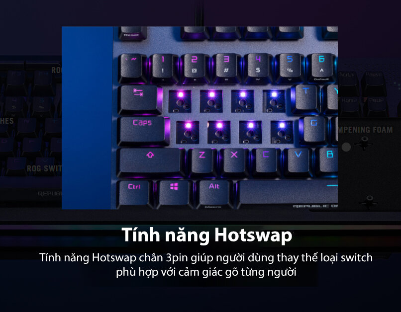 Bàn phím game Asus ROG Strix Flare II Animate NX (USB/RGB/Red sw) (XA07) 8