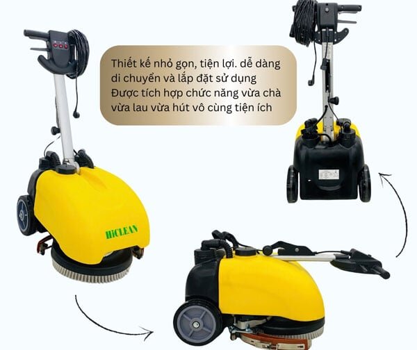 Máy chà sàn liên hợp mini HiClean HC 201 có kiểu dáng nhỏ gọn, hiện đại
