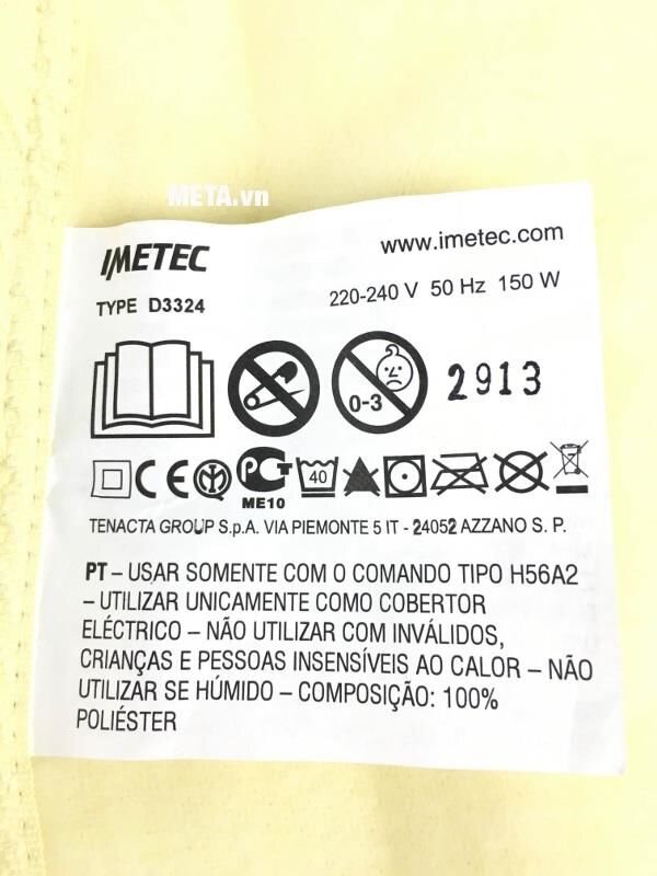 Chăn điện Imetec Relaxy Italy 6900C (180 x 135 cm)