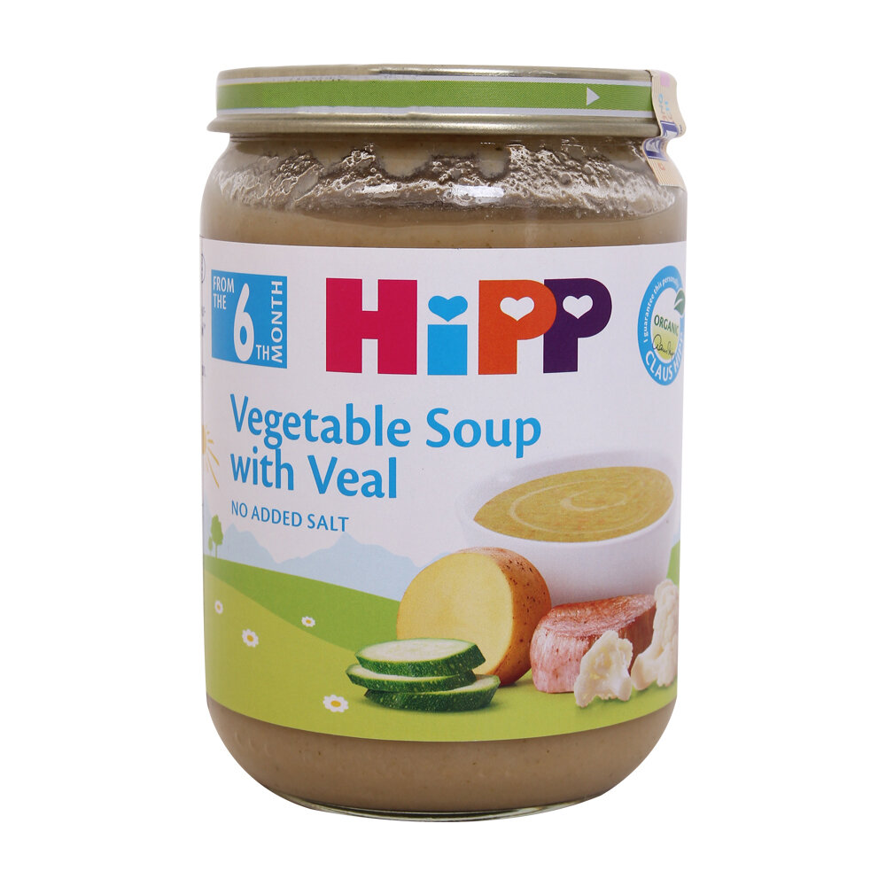 Dinh dưỡng đóng lọ Hipp Súp Thịt bê rau tổng hợp 7983 (190g)  Dinh dưỡng đóng lọ Hipp Súp Thịt bê rau tổng hợp 7983 (190g)
