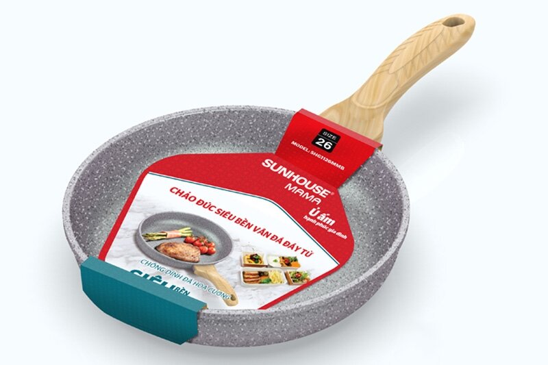 Chảo đúc siêu bền vân đá đáy từ Sunhouse Mama SHG1126MMB (26cm) Chảo đúc siêu bền vân đá đáy từ Sunhouse Mama SHG1126MMB (26cm)