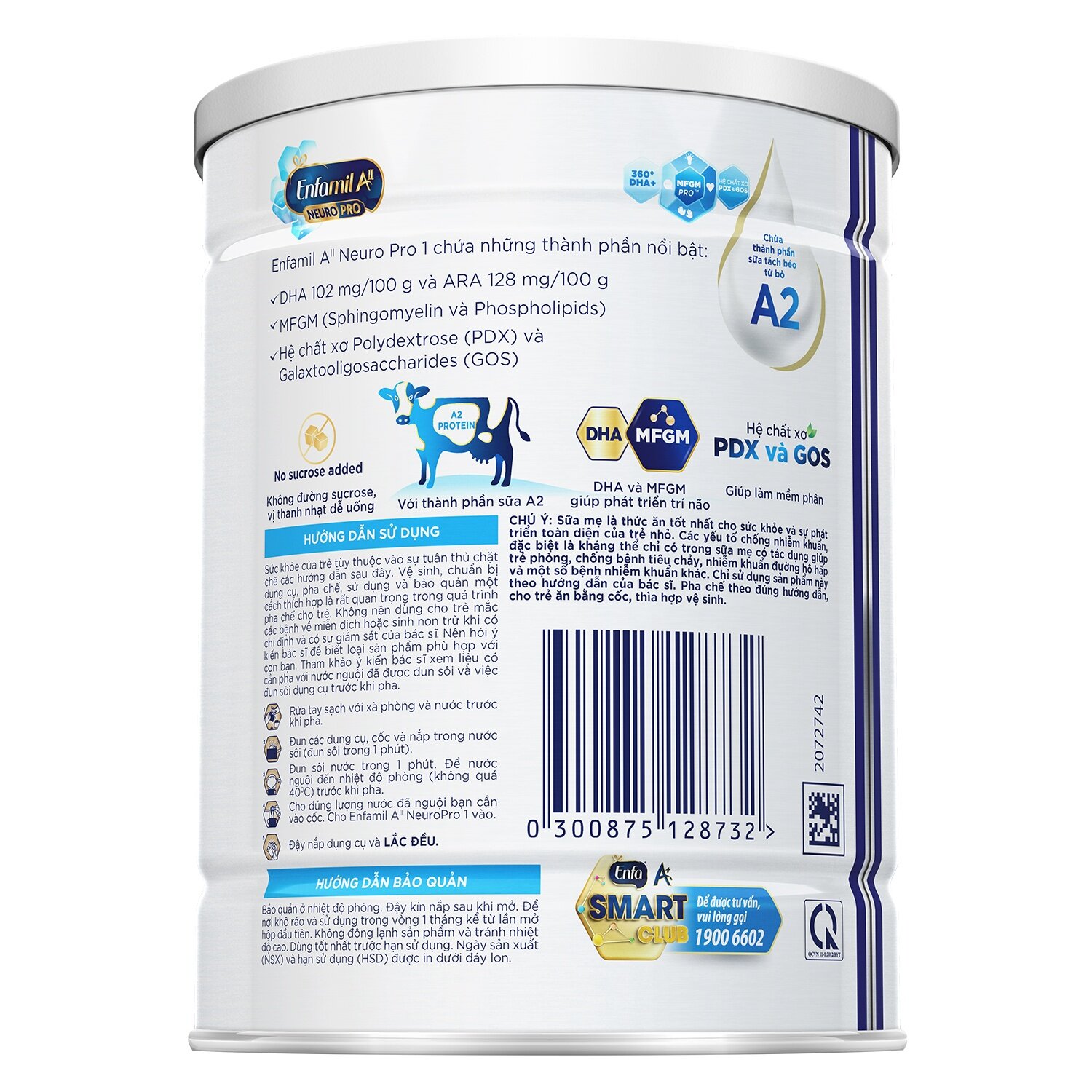 Hướng dẫn pha sữa Enfamil A2 Neuropro 1 350g dành cho trẻ từ 0-6 tháng