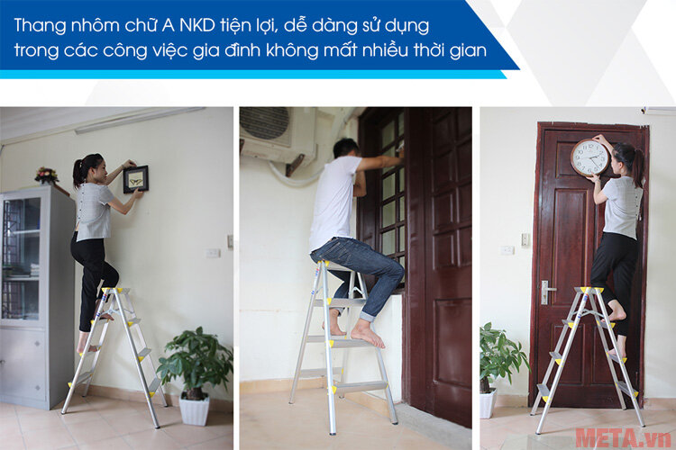 Thang nhôm gấp chữ A Nikawa NKD-04