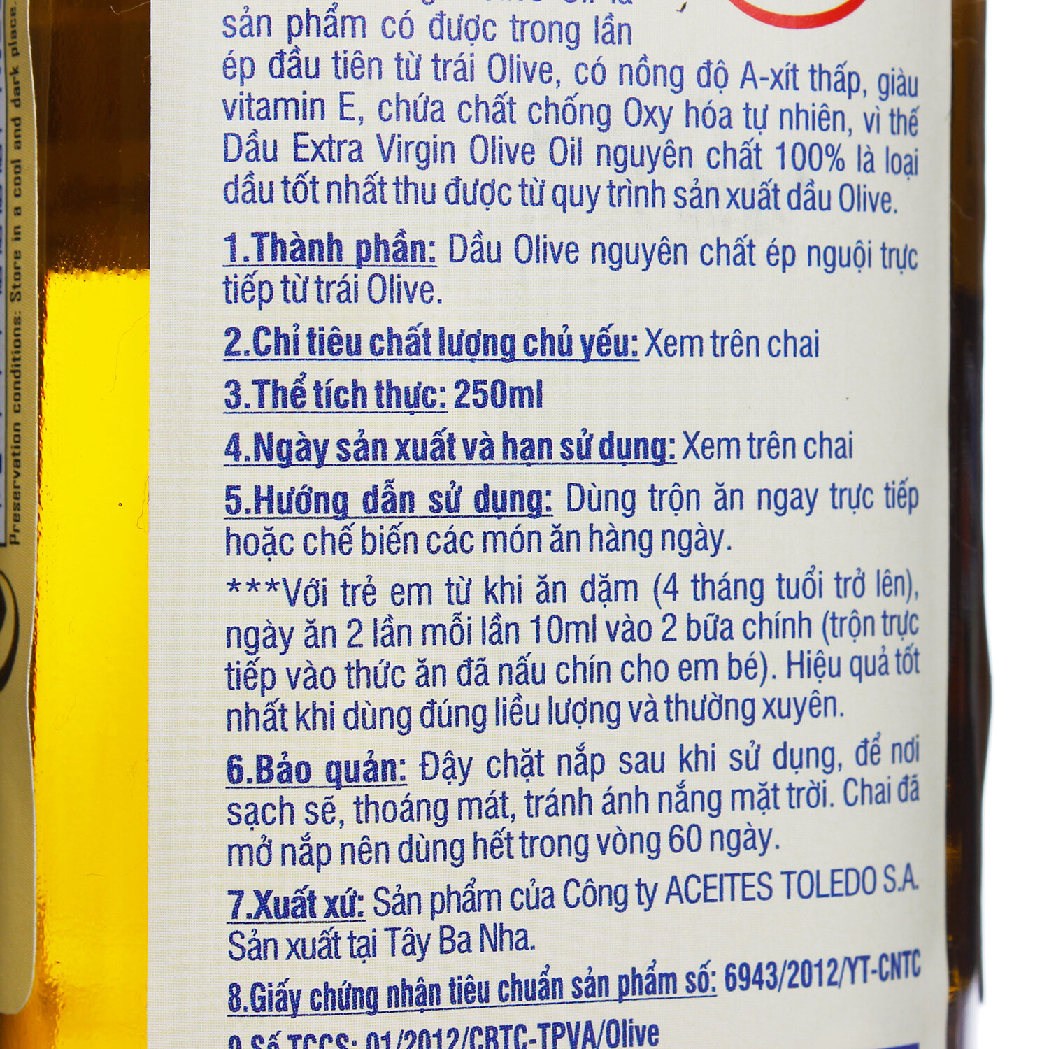 Dầu Olive Dintel siêu nguyên chất Extra Virgin Dầu Olive Dintel siêu nguyên chất Extra Virgin