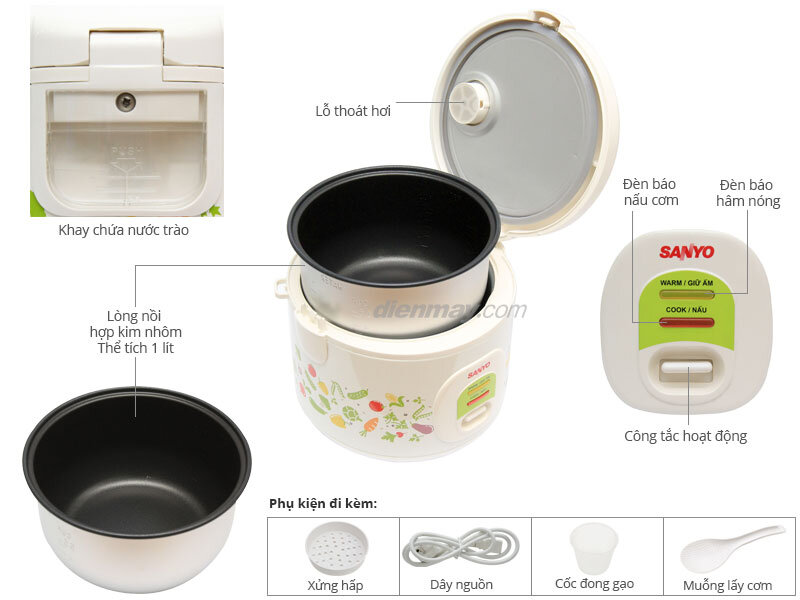 Nồi cơm điện Sanyo 1 lít ECJ-VM10A