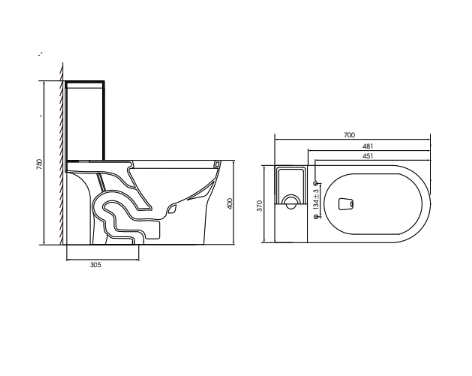 Bản vẽ kỹ thuật bồn cầu 1 khối MOEN SW0142C