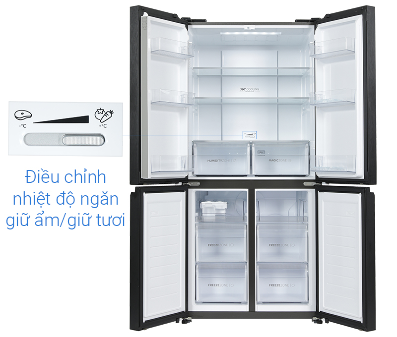Tiện ích thông minh tủ lạnh Aqua Inverter 469 lít Multi Door AQR-M536XA(GB)