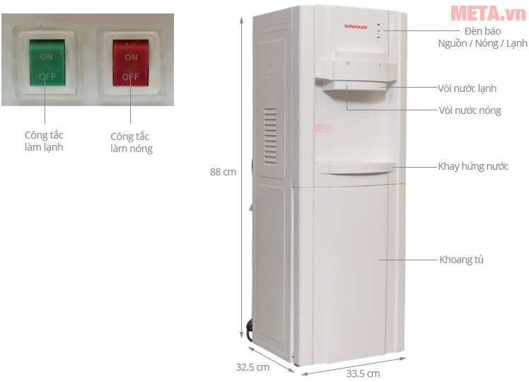 Cây nước nóng lạnh Sunhouse SHD9610