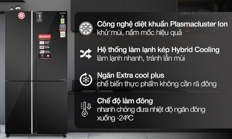 Tủ lạnh Sharp Inverter 572 lít SJ-FXP640VG công nghệ hiện đại, bảo vệ sức khỏe