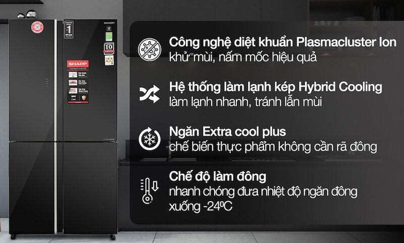 Tủ lạnh Sharp Inverter 572 lít SJ-FXP640VG công nghệ hiện đại, bảo vệ sức khỏe