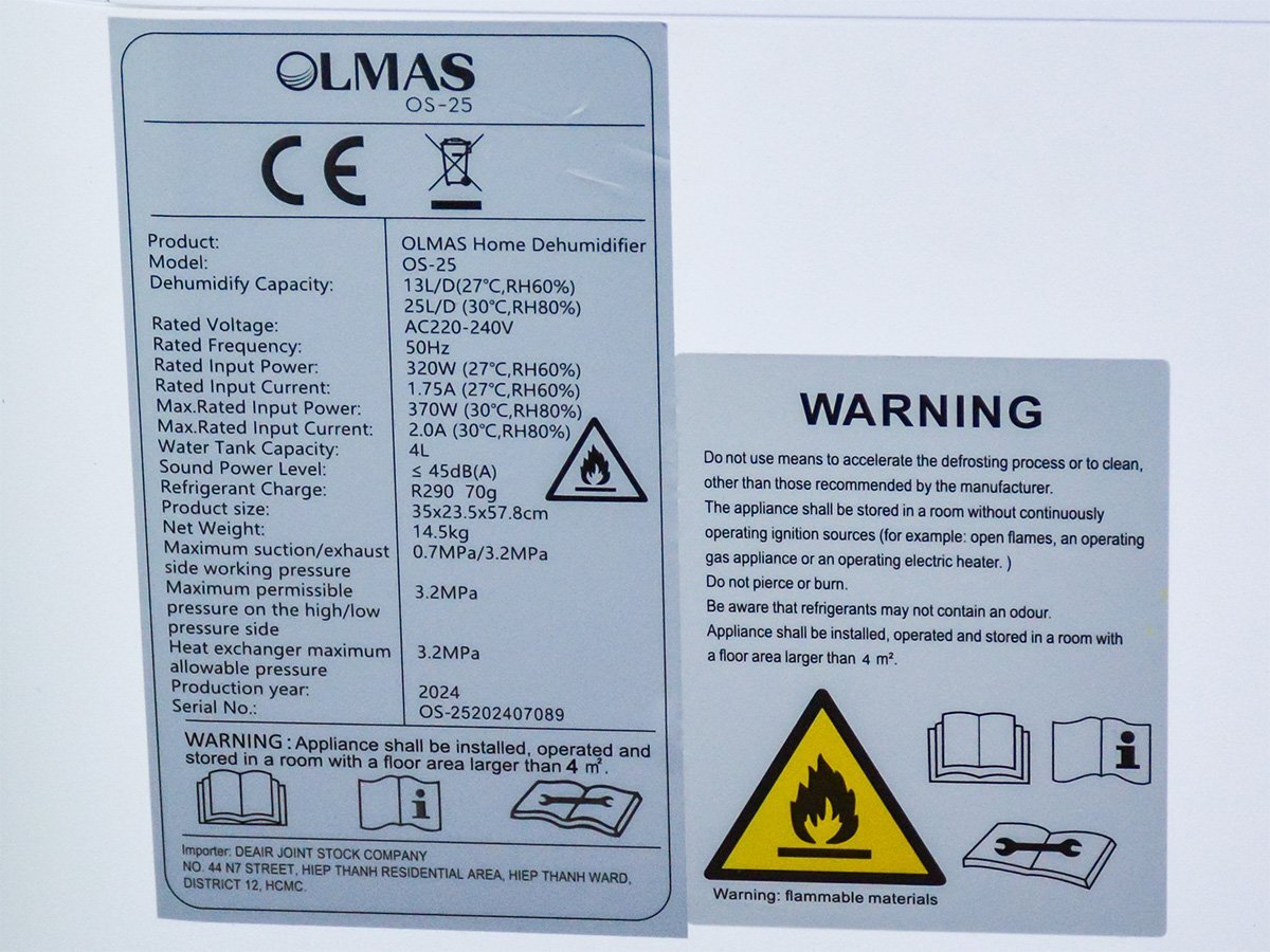 Máy hút ẩm Olmas OS-25L