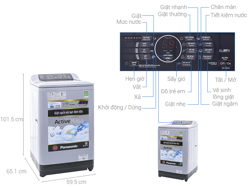Máy giặt Panasonic 8.5 kg NA-F85A4GRV Máy giặt Panasonic 8.5 kg NA-F85A4GRV