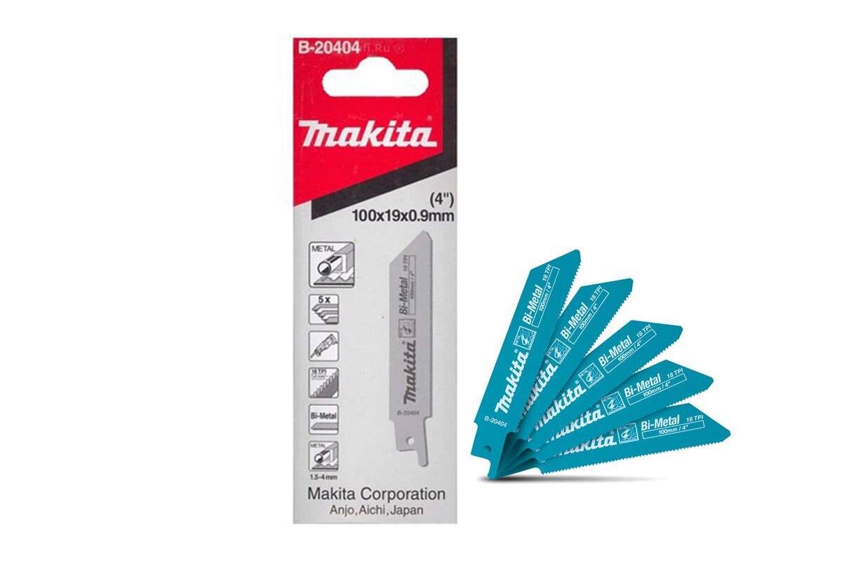 Bộ lưỡi cưa kiếm 100MM/18TPI Makita B-20404