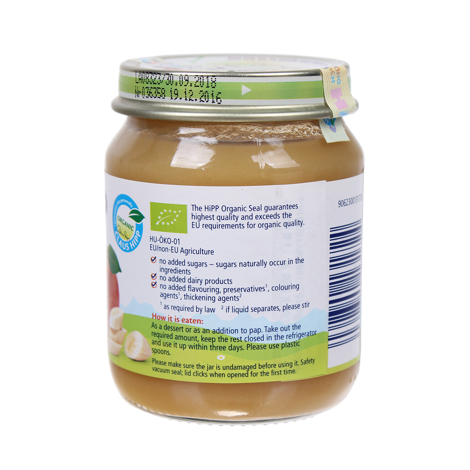 Dinh dưỡng đóng lọ Hipp vị chuối, đào vả Táo 4283 (125g) Dinh dưỡng đóng lọ Hipp vị chuối, đào vả Táo 4283 (125g)