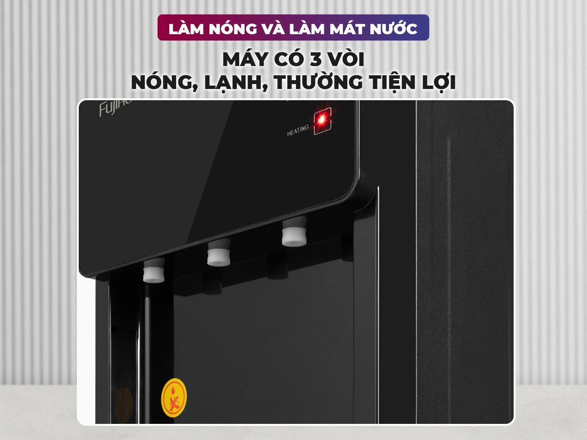 Cây nước nóng lạnh FujiHome WD61E có 3 vòi lấy nước