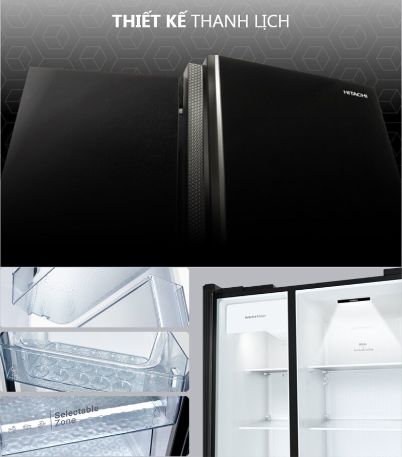 Tủ lạnh Hitachi Inverter 653 lít HRSN9713ESAUVN