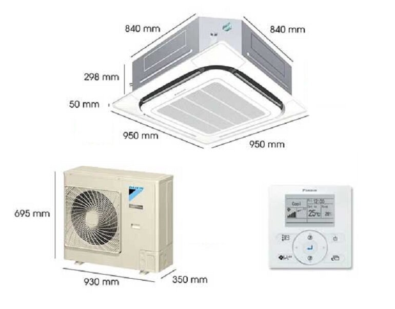 Daikin 18000 BTU FCRN50FXV1V gas R-410A - Điều khiển dây