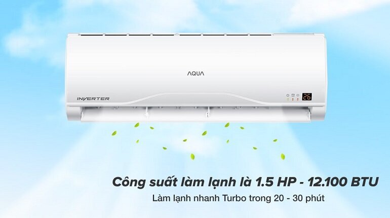 Điều hòa Aqua Inverter 12000 BTU 1 chiều AQA-KCRV13TR gas R-32 