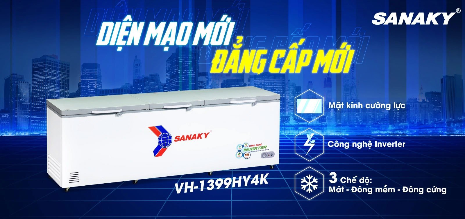 Tủ đông Sanaky inverter VH-1399HY4K