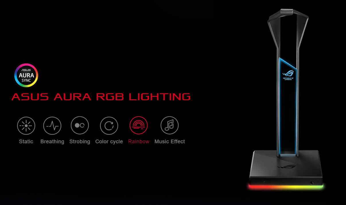 Giá treo tai nghe Asus ROG Throne Qi tích hợp dải led rgb cao cấp