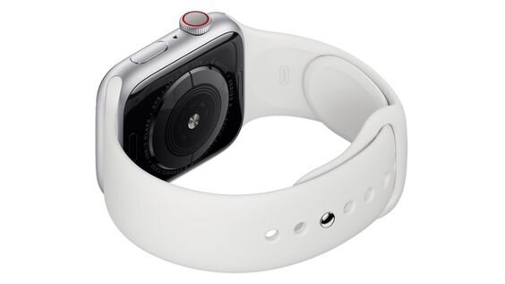 viền nhôm bạc dây cao su trắng Apple Watch Series 5