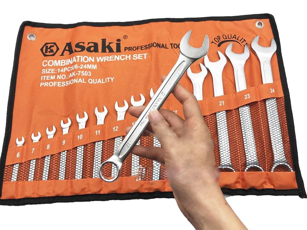 Bộ cờ lê vòng miệng 14 chi tiết Asaki AK-7503 Bộ cờ lê vòng miệng 14 chi tiết Asaki AK-7503
