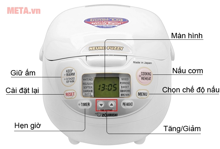 Nồi cơm điện Zojirushi NS-ZAQ18-WZ - 1,8 lít Nồi cơm điện Zojirushi NS-ZAQ18-WZ - 1,8 lít
