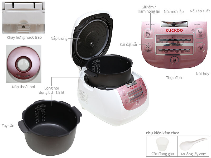 Nồi cơm điện tử Cuckoo 1.8 lít CRP-G1015M Nồi cơm điện tử Cuckoo 1.8 lít CRP-G1015M