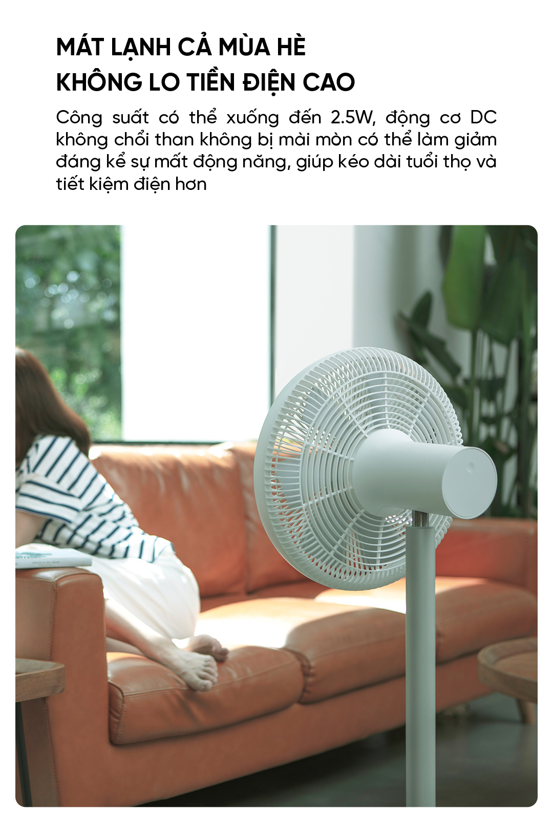 Quạt đứng tích điện Smartmi Gen 3 - ZLBPLDS05ZM - Bản quốc tế - Màu trắng