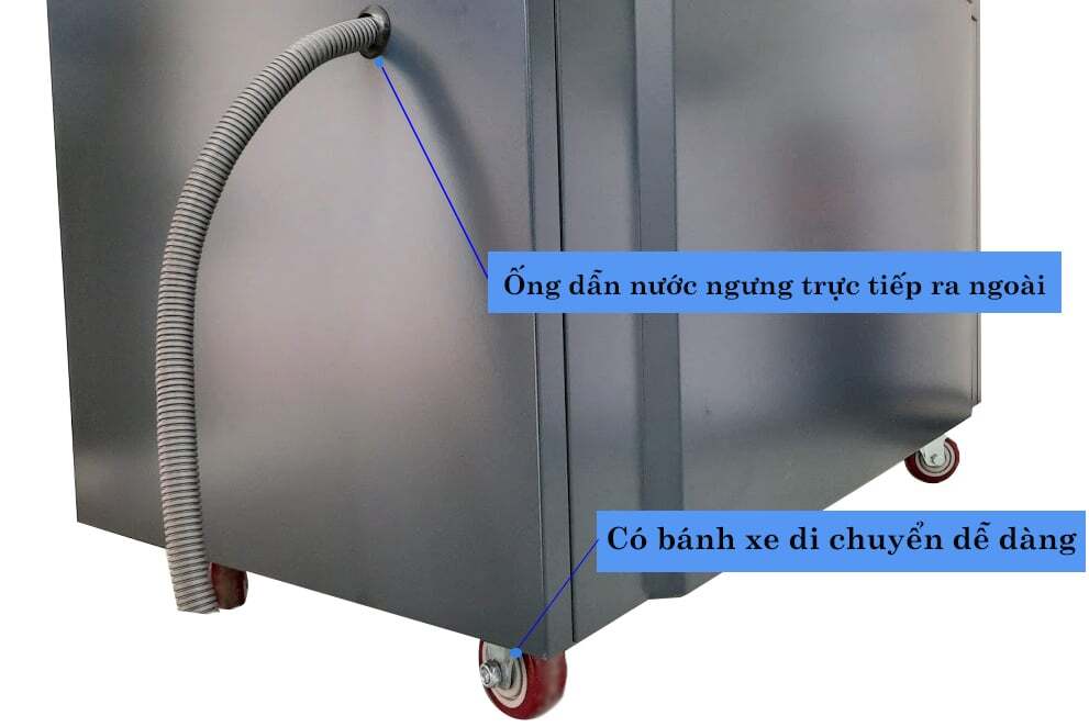 Máy hút ẩm Kosmen KM-480S trang bị ống dẫn nước ngưng trực tiếp ra ngoài Máy hút ẩm Kosmen KM-480S trang bị ống dẫn nước ngưng trực tiếp ra ngoài