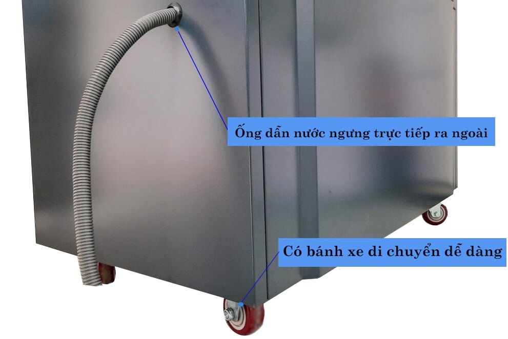 Máy hút ẩm Kosmen KM-480S trang bị ống dẫn nước ngưng trực tiếp ra ngoài