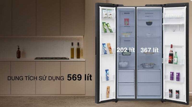 Tủ lạnh Aqua Inverter 569 Lít AQR-S633XA(SL)