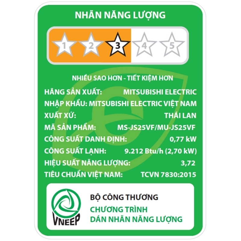 Máy lạnh Mitsubishi Electric 1 HP MS-JS25VF 4 Máy lạnh Mitsubishi Electric 1 HP MS-JS25VF