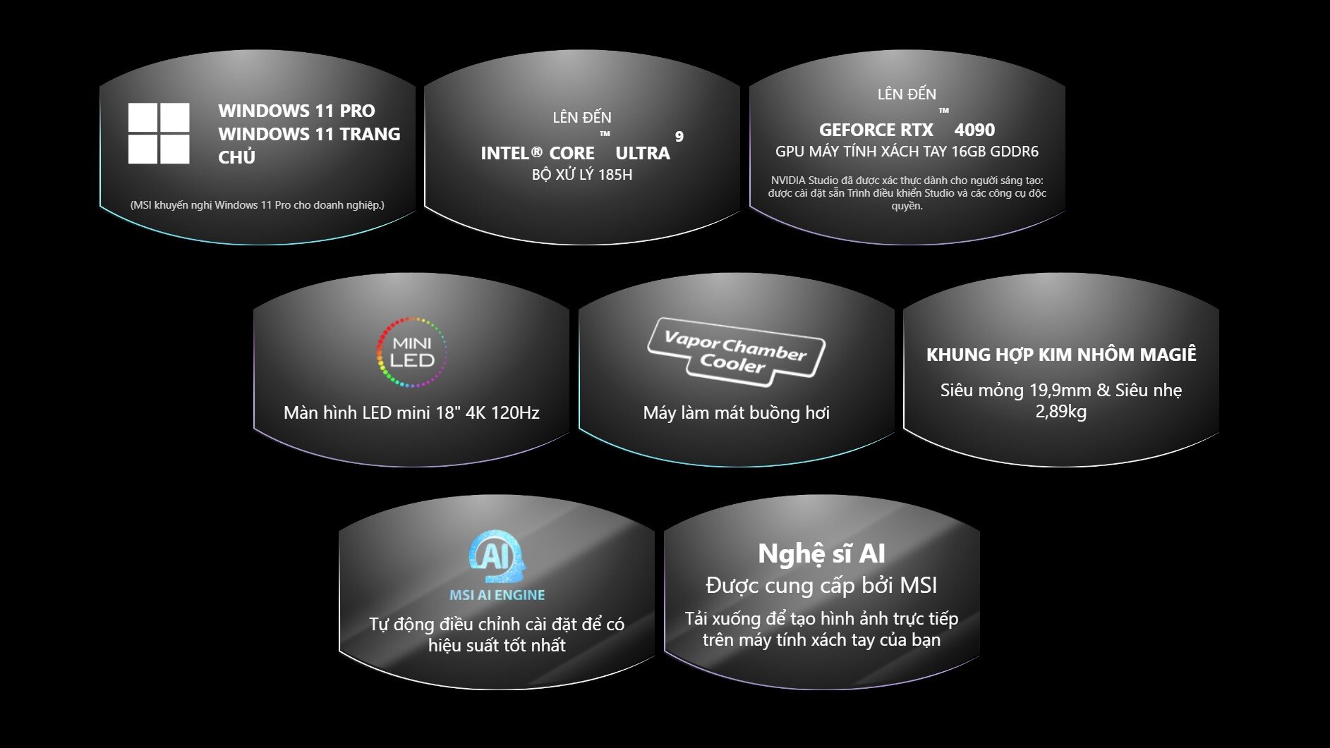 Laptop MSI Gaming Stealth 18 AI Studio A1VGG