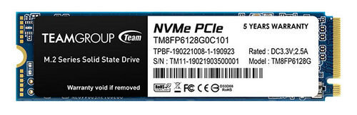 Ổ SSD TeamGroup MP33 128Gb (NVMe PCIe/ Gen3x4 M2.2280/ 1500MB/s/ 500MB/s)