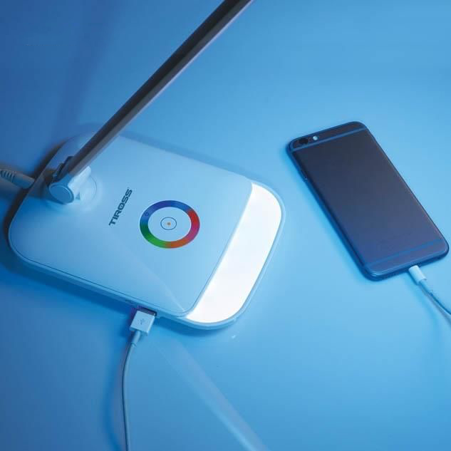 Đèn bàn cảnh ứng ba màu ánh sáng Tiross 6W TS1805 màu đồng