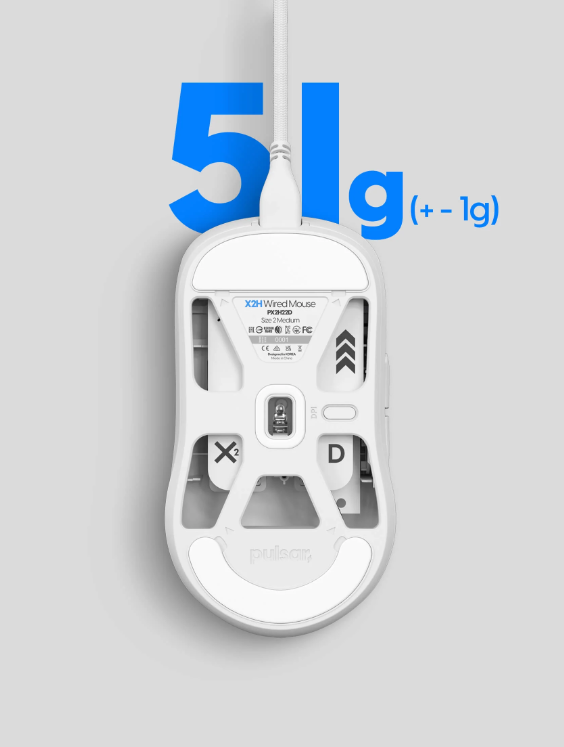 Chuột có dây Pulsar X2H Wired Medium White 3